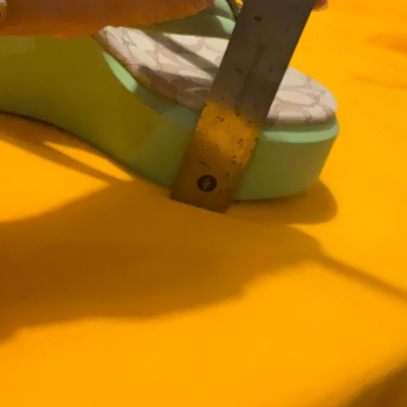 Coach Pistachio (Green) Platform Wedge Flip Flops Size 9, NWT - Picture 16 of 16